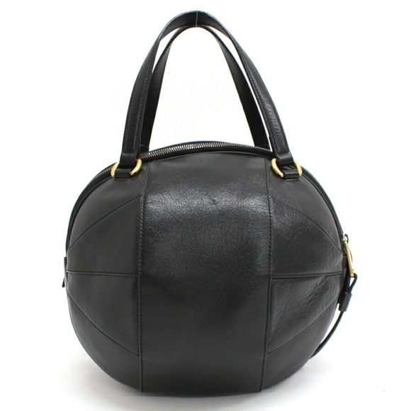 Gucci Tifosa Handbag Black Leather Basketball Shape - Picture 3 of 9